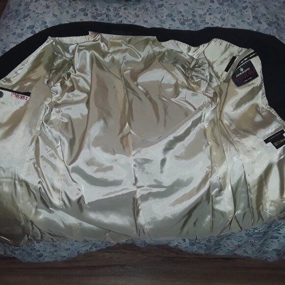 Fioravanti Studio New York mens large black 100% cashmere w/gold satin lining - Picture 5 of 10